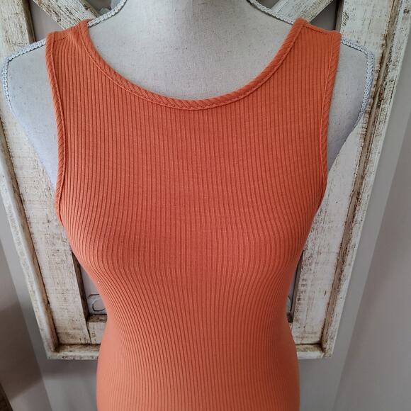 New Velvet Torch Women's Junior Size Large Ribbed Tank Midi Dress Open Back - Picture 3 of 9